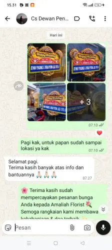 Testimonial Papan Bunga Pernikahan balikpapan baru